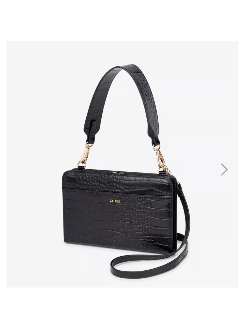 Calpak Black Croc-embossed wallet NWT